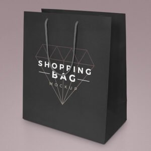 Black custom paper bags:hot stamping logo,spot UV logo,grosgrain handle,knotted