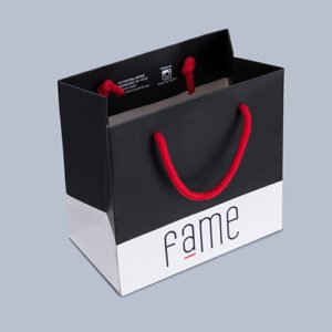 Black and white custom paper bags-fleet paper