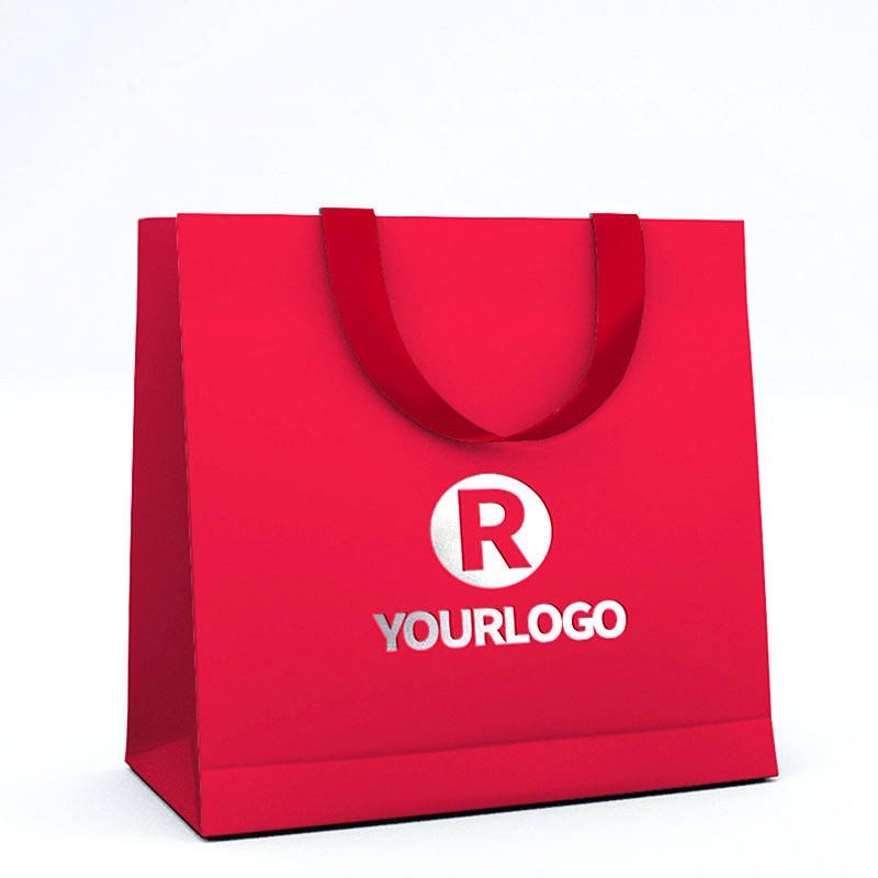 主图_005 Custom shopping bags-Custom gift packaging paper bags with ribbon handles-Custom boutique shopping luxury paper bags